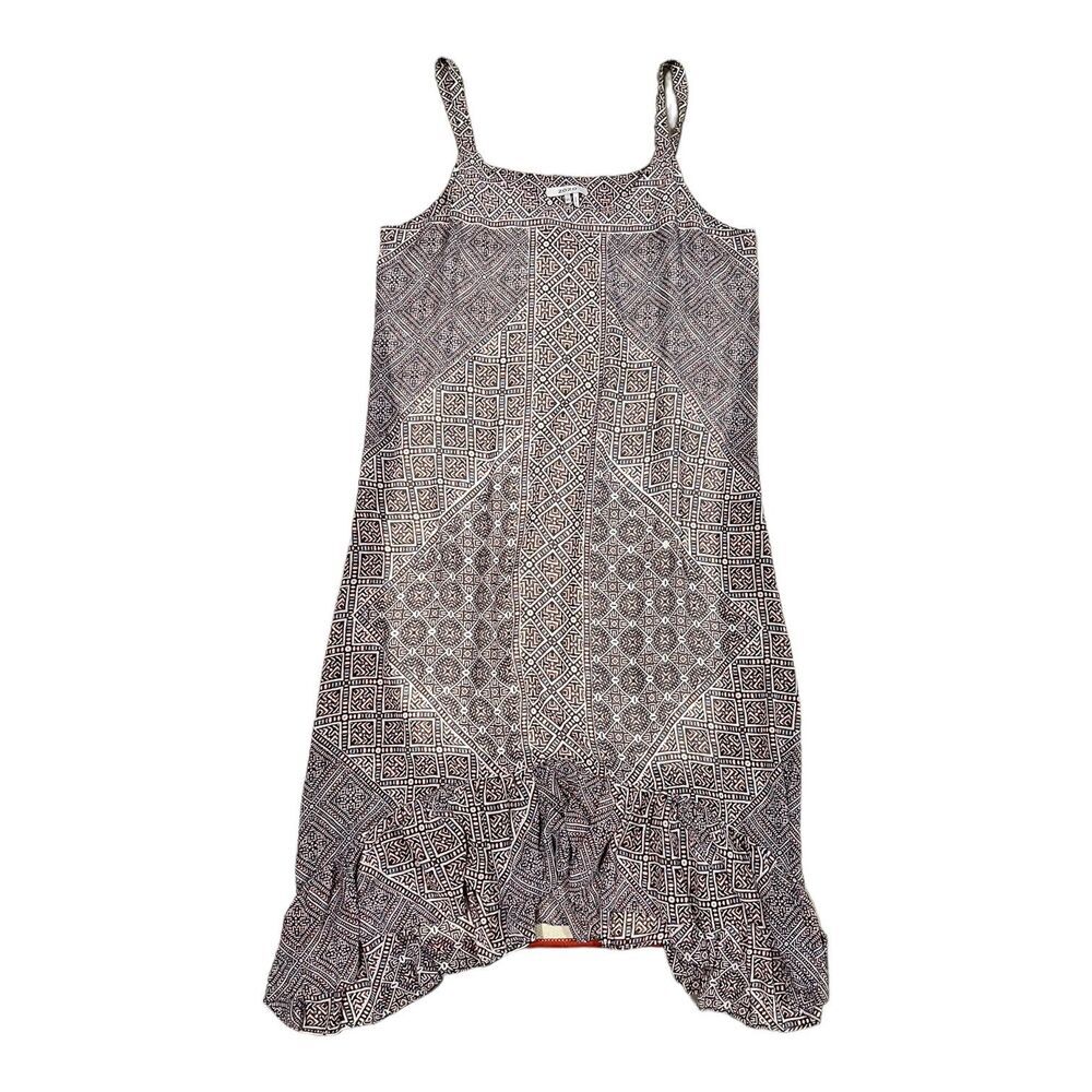 Zozo Grayish Aztec Print Shark Bite Midi Tank Dress XL